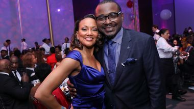 Artistic Director Robert Battle with former Ailey dancer and current AileyCamp Baltimore Director Linda-Denise Fisher-Harrell at Ailey's 2020 DC Gala. Photo © Tony Powell
