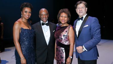 Christopher Womack with Gala Co-Chairs Sela Thompson Collins, DeDe Lea and Lyndon K. Boozer at Ailey's 2020 DC Gala. Photo © Tony Powell