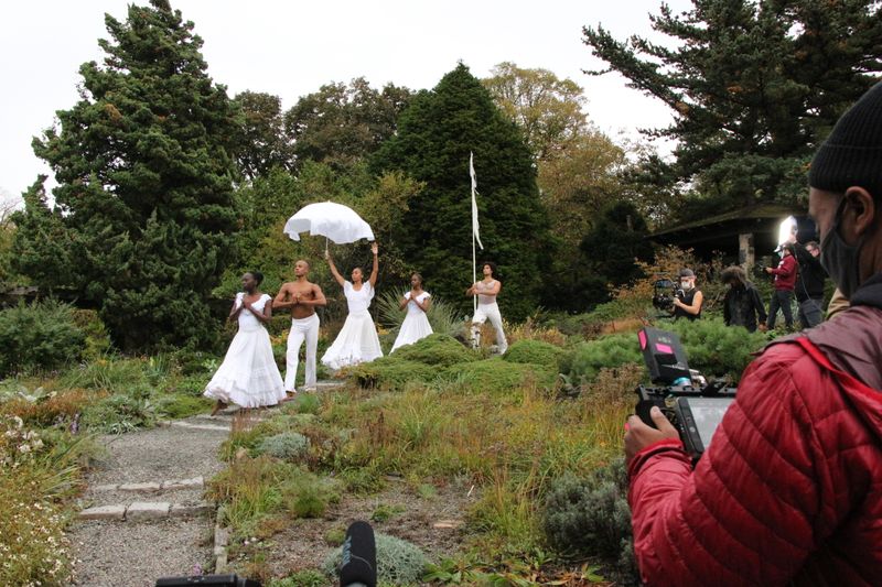 Alvin Ailey American Dance Theater in a reimagining of Alvin Ailey's Revelations at Wave Hill Public Garden and Cultural Center