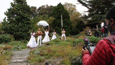 Alvin Ailey American Dance Theater in a reimagining of Alvin Ailey's Revelations at Wave Hill Public Garden and Cultural Center