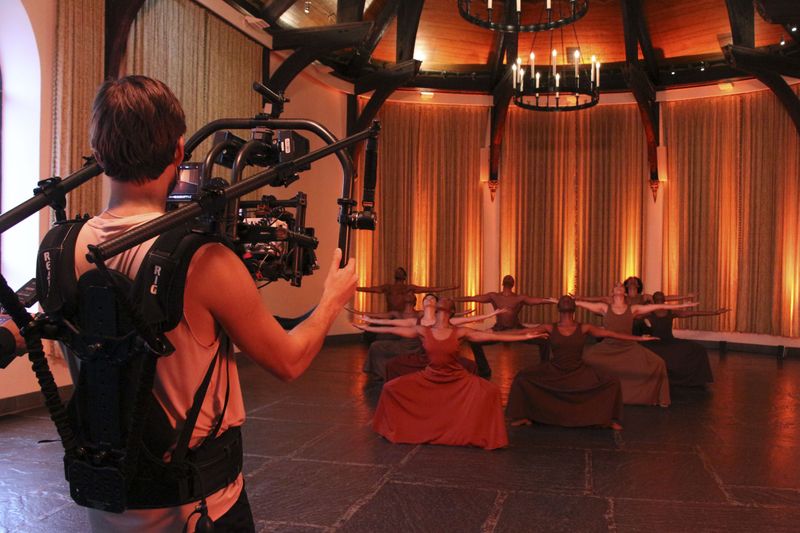 Filming Alvin Ailey American Dance Theater in a reimagining of Alvin Ailey's Revelations at Wave Hill Public Garden and Cultural Center