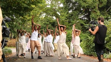 Filming Alvin Ailey American Dance Theater in Testament by Matthew Rushing Clifton Brown and Yusha-Marie Sorzano at Wave Hill Public Garden and Culture Center