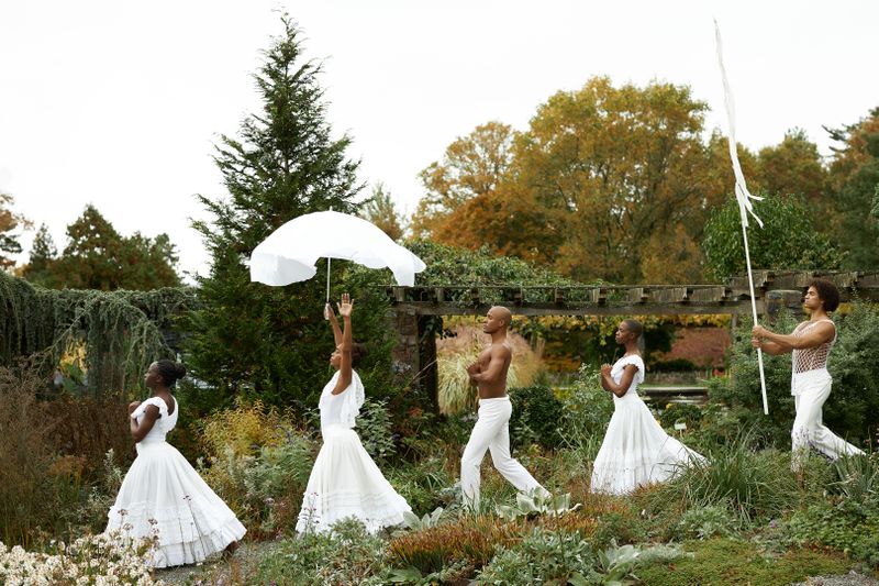Alvin Ailey American Dance Theater in a reimagining of Alvin Ailey's Revelations at Wave Hill Public Garden and Culture Center