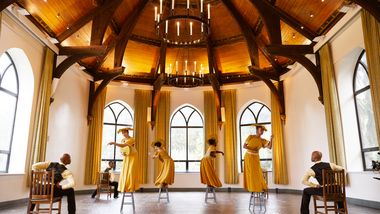 Alvin Ailey American Dance Theater in a reimagining of Alvin Ailey's Revelations at Wave Hill Public Garden and Culture Center