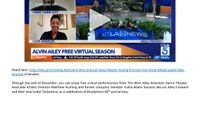 KTLA 5 - Alvin Ailey American Dance Theater Hosting First-Ever Free Virtual Holiday Season, 'Ailey Forward'
