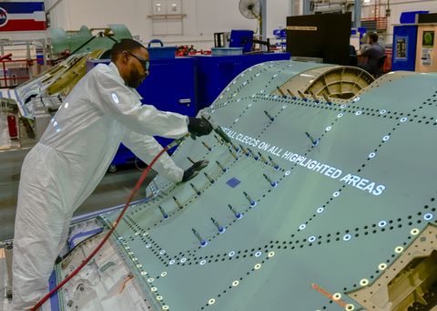 Photo Release -- Northrop Grumman Delivers Work Instructions With Light on F-35 Assembly Line