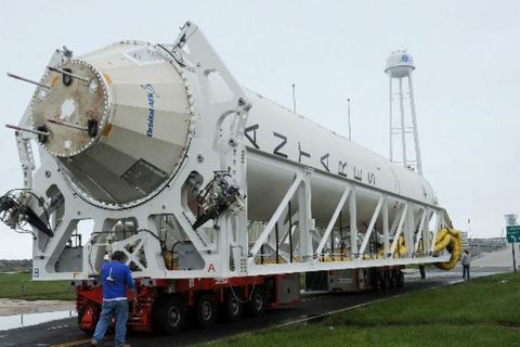 Antares First Stage Rolled Out for Test