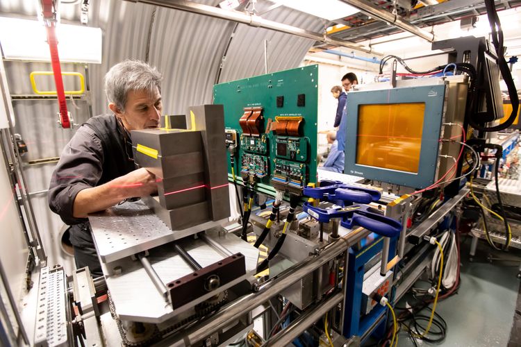 Adam Rusek, NASA space radiation laboratory principal investigator, performs radiation testing on OmegA electronics at Brookhaven National Laboratory in New York. Testing for Success