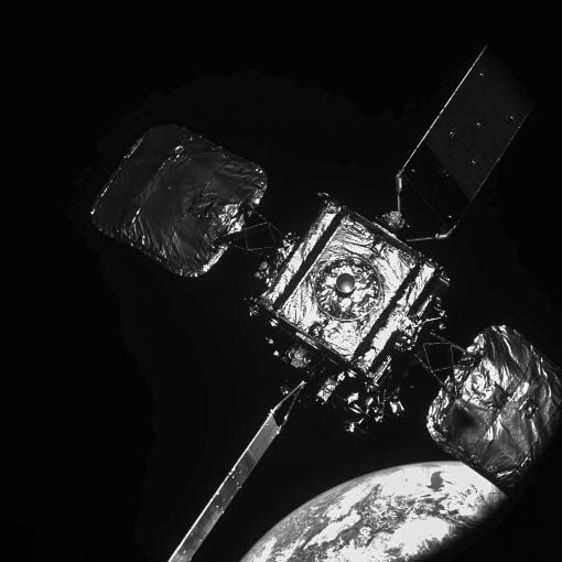 An image of Intelsat 10-02 taken by MEV-2 at 30m using the on-board visible narrow field of view camera.