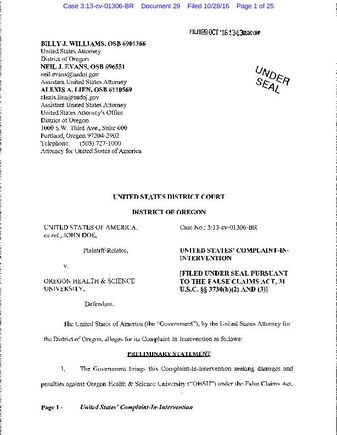 Department of Justice complaint