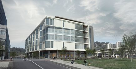 Knight Cancer Research Building rendering: east view