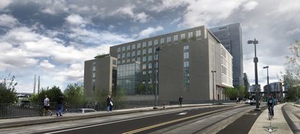 Knight Cancer Research Building rendering: north view