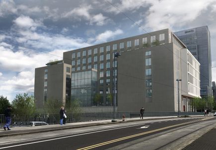 Knight Cancer Research Building rendering: north view