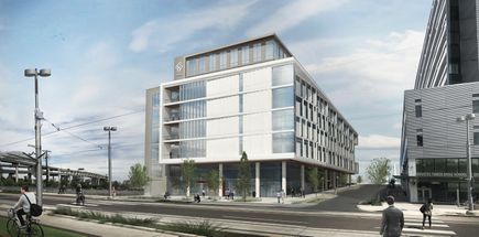 Knight Cancer Research Building rendering: west view