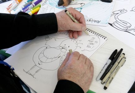 Cartoonists visit Doernbecher