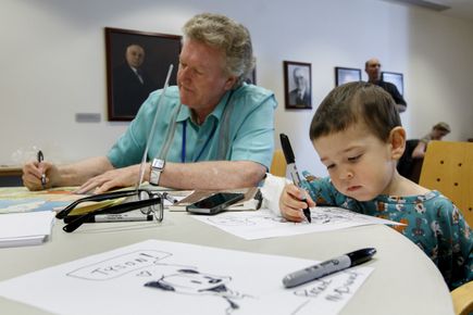 Cartoonists visit Doernbecher
