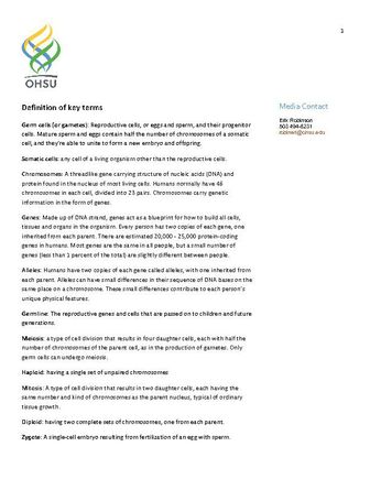 Germline editing: Definition of key terms