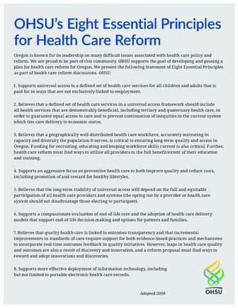 OHSU Eight Essential Principles