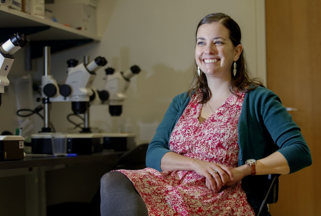 Kelly Monk, Ph.D.,co-director of the Vollum Institute, April 27, 2018. (OHSU/Kristyna Wentz-Graff) Kelly Monk, Ph.D.