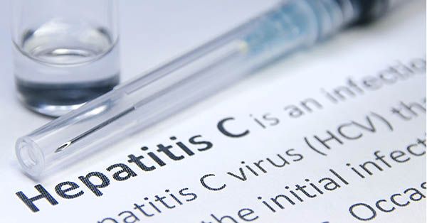 Hepatitis C paperwork in a doctor office.