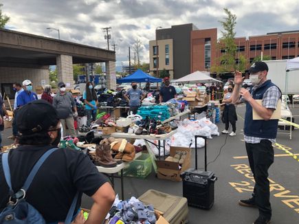 coordinator with microphone