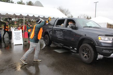 COVID drive-through vaccination