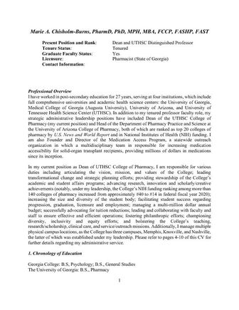 Marie Chisholm-Burns CV2