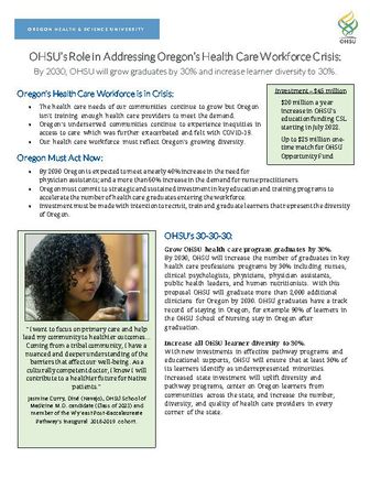 OHSU's Role in Addressing Oregon's Health Care Workforce Crisis