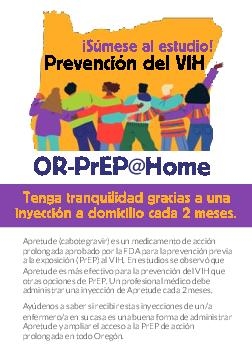 Oregon PrEP at Home study flier (Espanol)