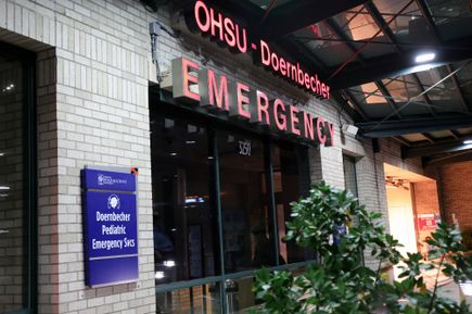 OHSU Emergency Dept. at Night