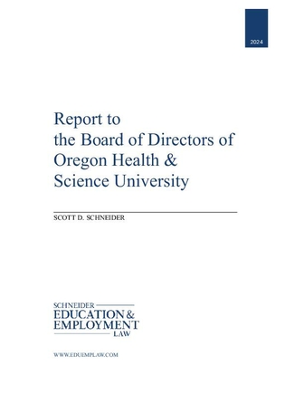 Schneider Report to OHSU Board April 29, 2024