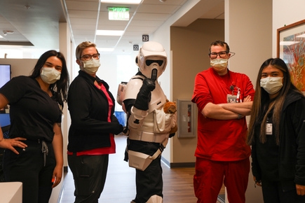 Andrew Gray in character at OHSU CHH2