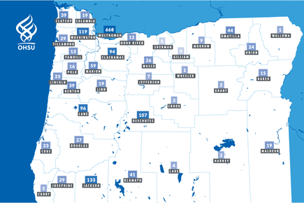 Mapa: OHSU amplía el alcance de la capacitación sobre adicciones en casi un 65 por ciento