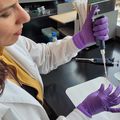 Cristiane Miranda Franca, D.D.S., Ph.D., in lab