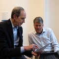 Brian Druker, M.D., with patient Rob Shick