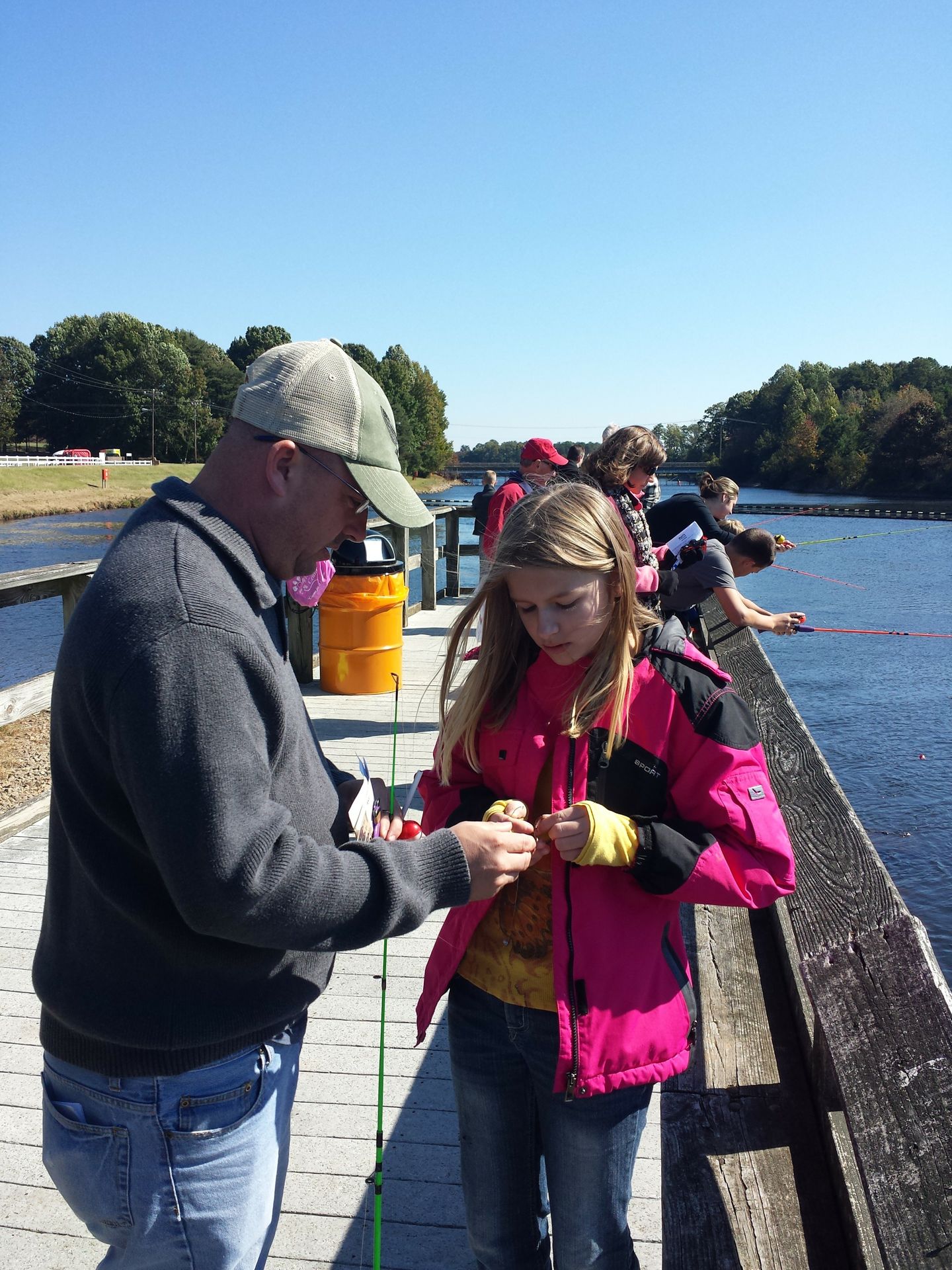 Family fishing at the EnergyExplorium