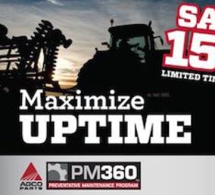AGCO Parts Offers Customers 15 Percent Parts Discount on Preventative Maintenance