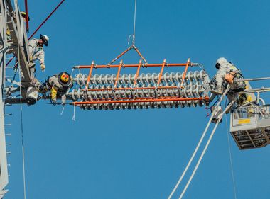 Human Birds on a Wire
