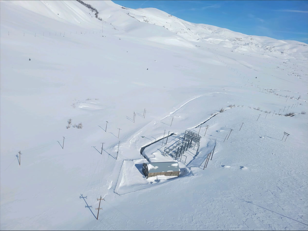 The Lundy Substation in Mono County was enveloped by snow during the 2023 storms.