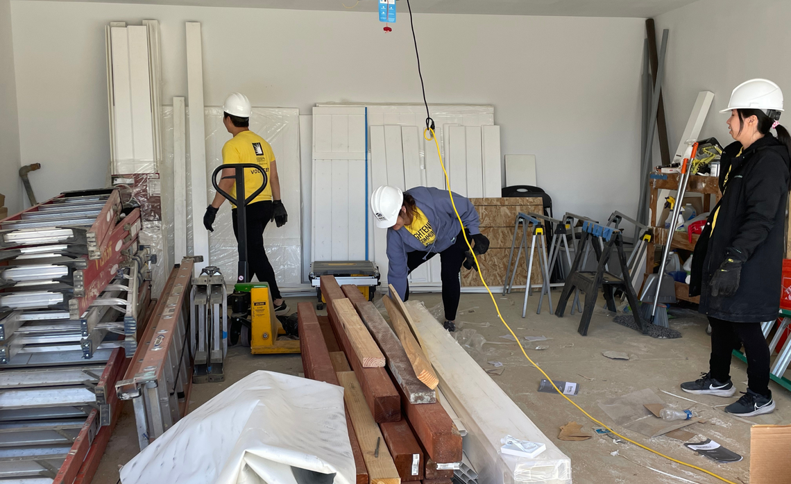 Each Habitat for Humanity home was equipped with solar panels and an all-electric design.