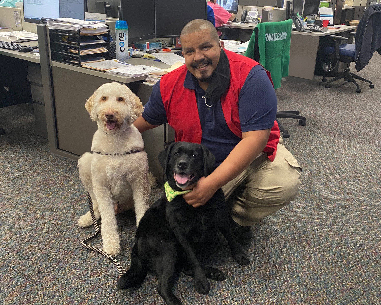 Ramirez practices emergency preparedness so that his dogs, Lupe and Kirby, are safe and taken care of. 