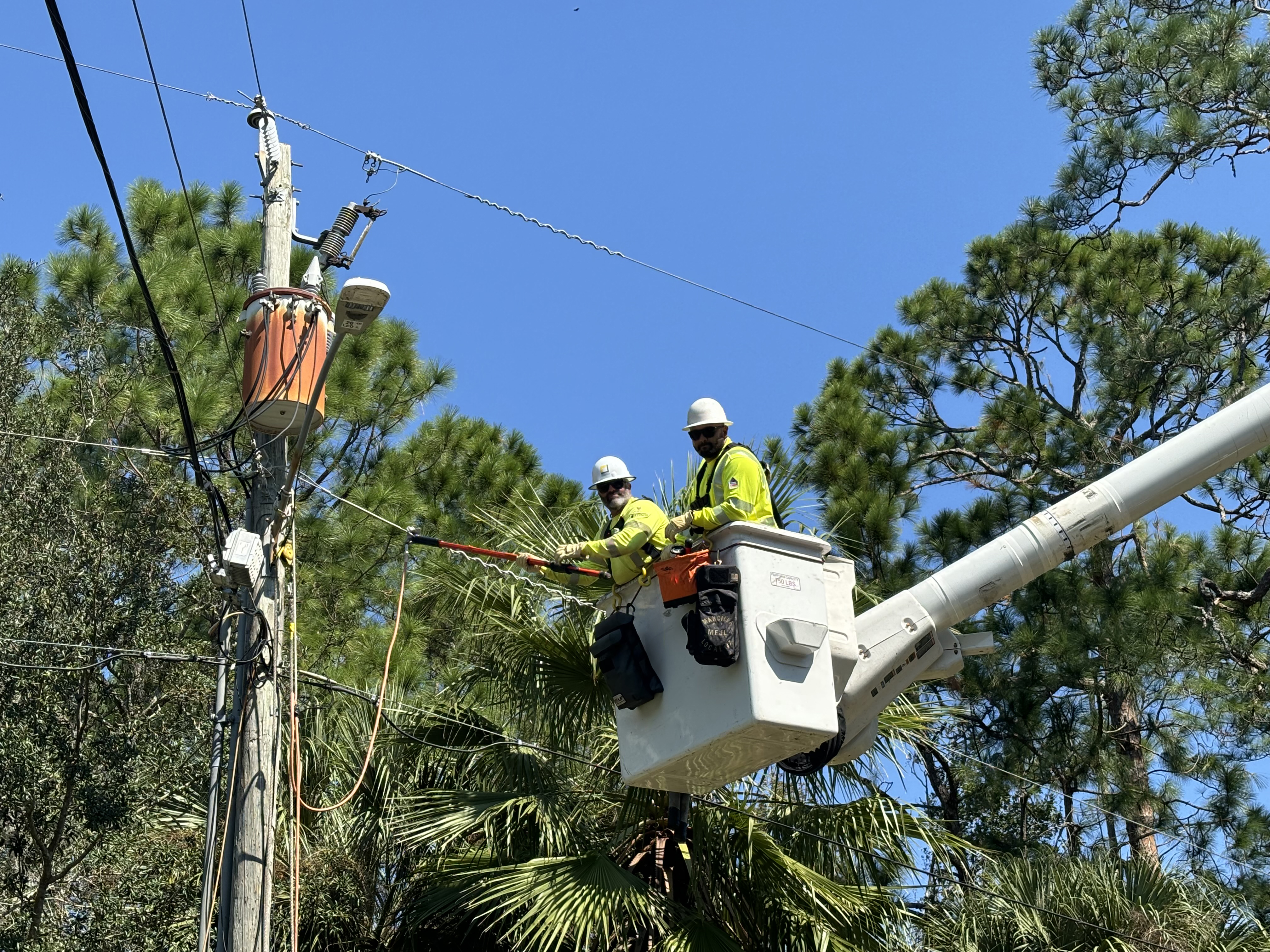 SCE crews work to restore power to FPL customers after Hurricane Milton left 3 million Floridians without electricity. 