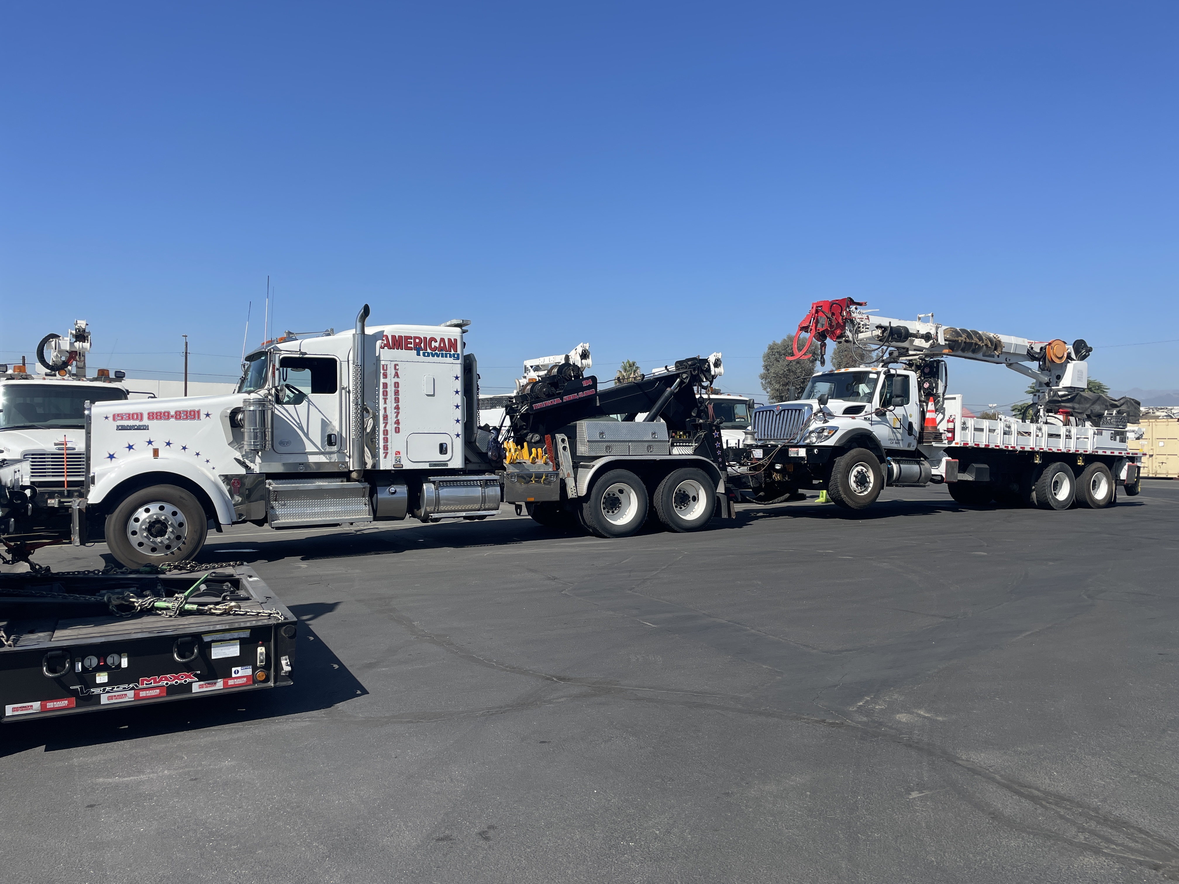 SCE trucks were shipped 2,000 miles to Florida where crews met them and began fixing downed wires. 