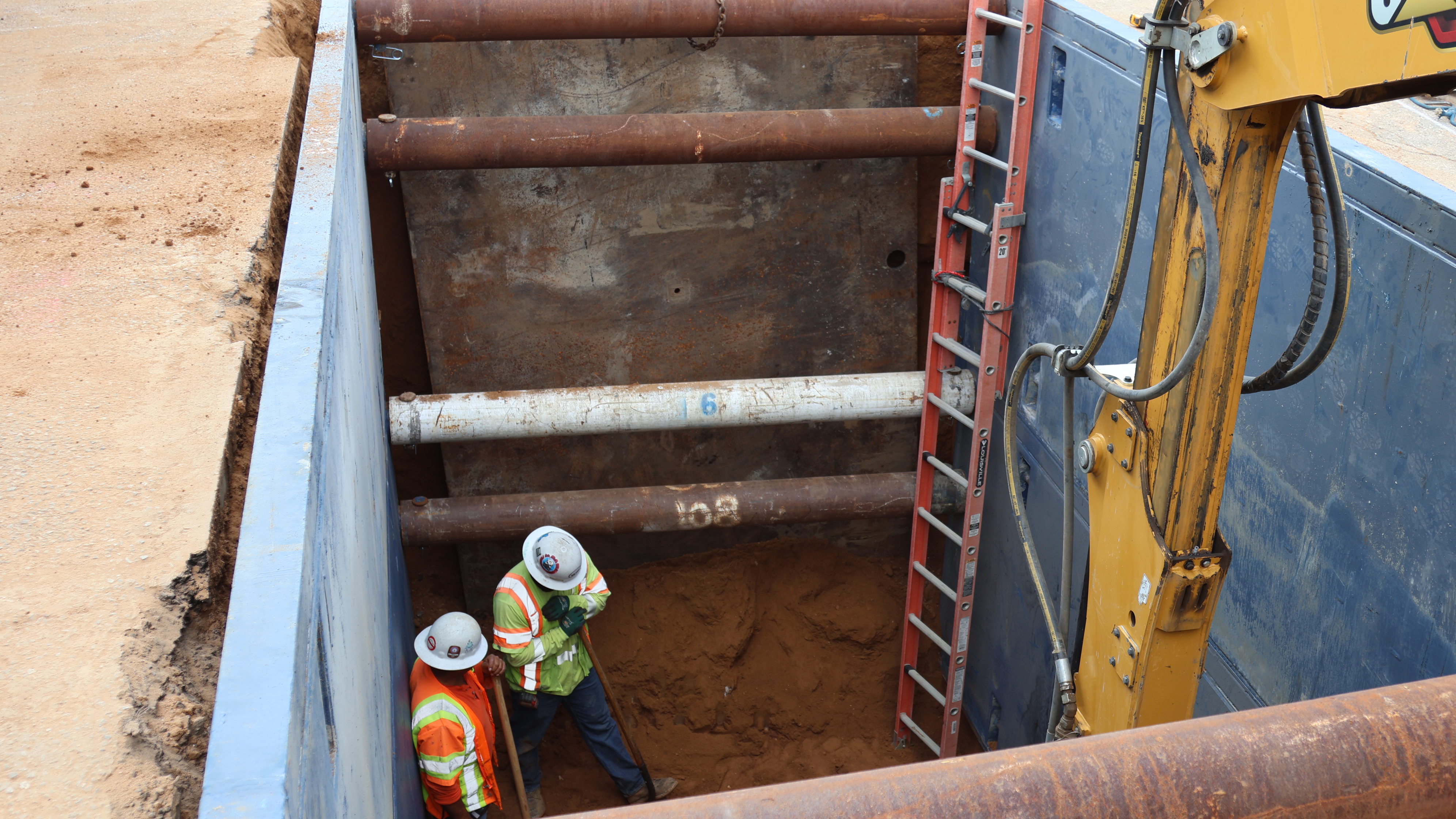 Concrete vaults contain power lines and serve as access points for line workers to perform system maintenance. 