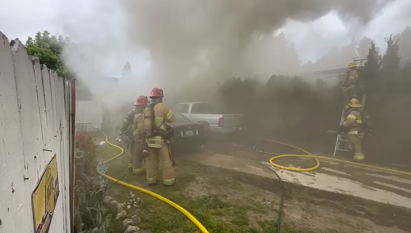 OCFA responded to the garage fire and knocked it down in 10 minutes.