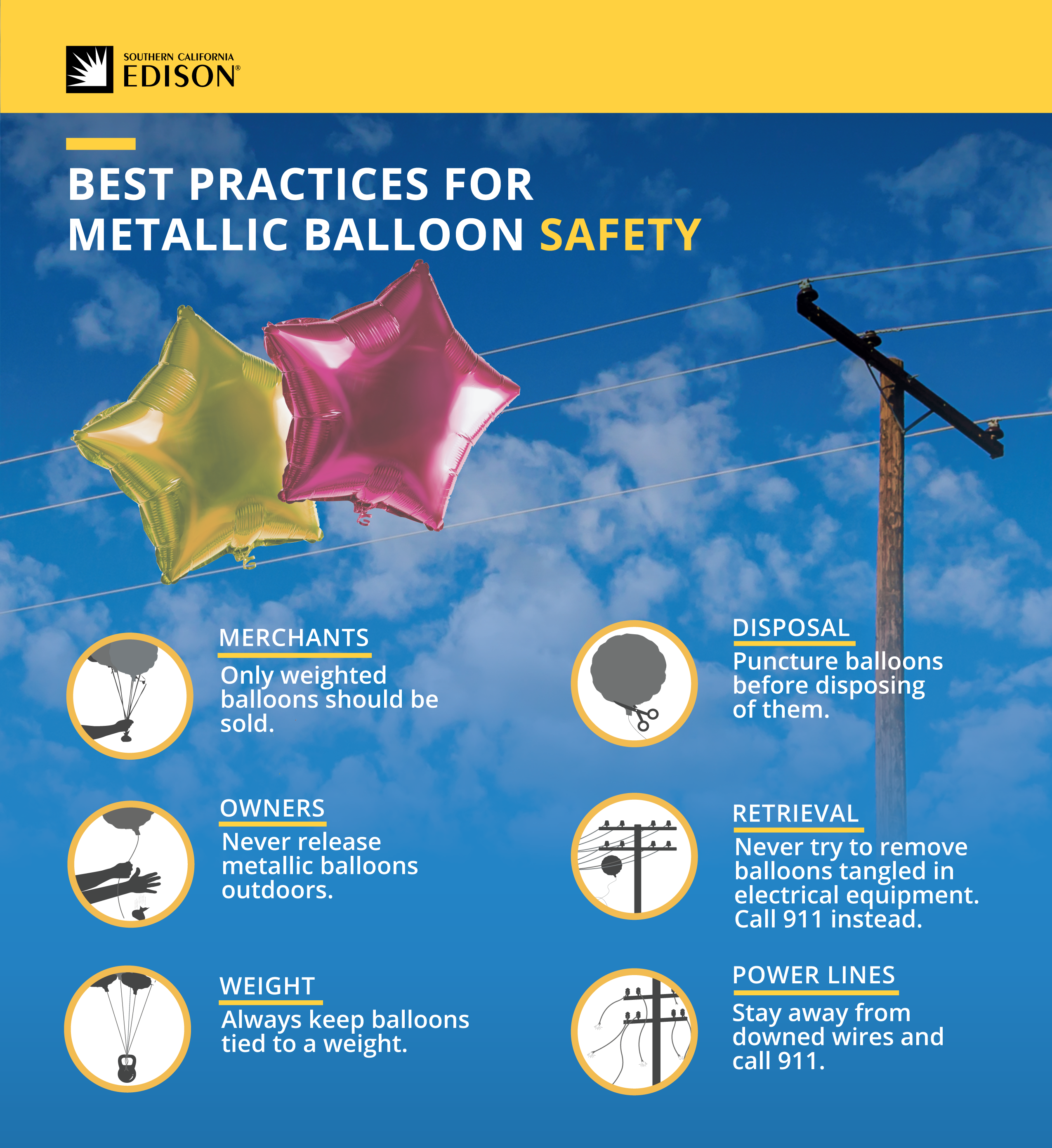  If possible, consider opting for a different balloon type that does not pose as big of a risk to power outages.