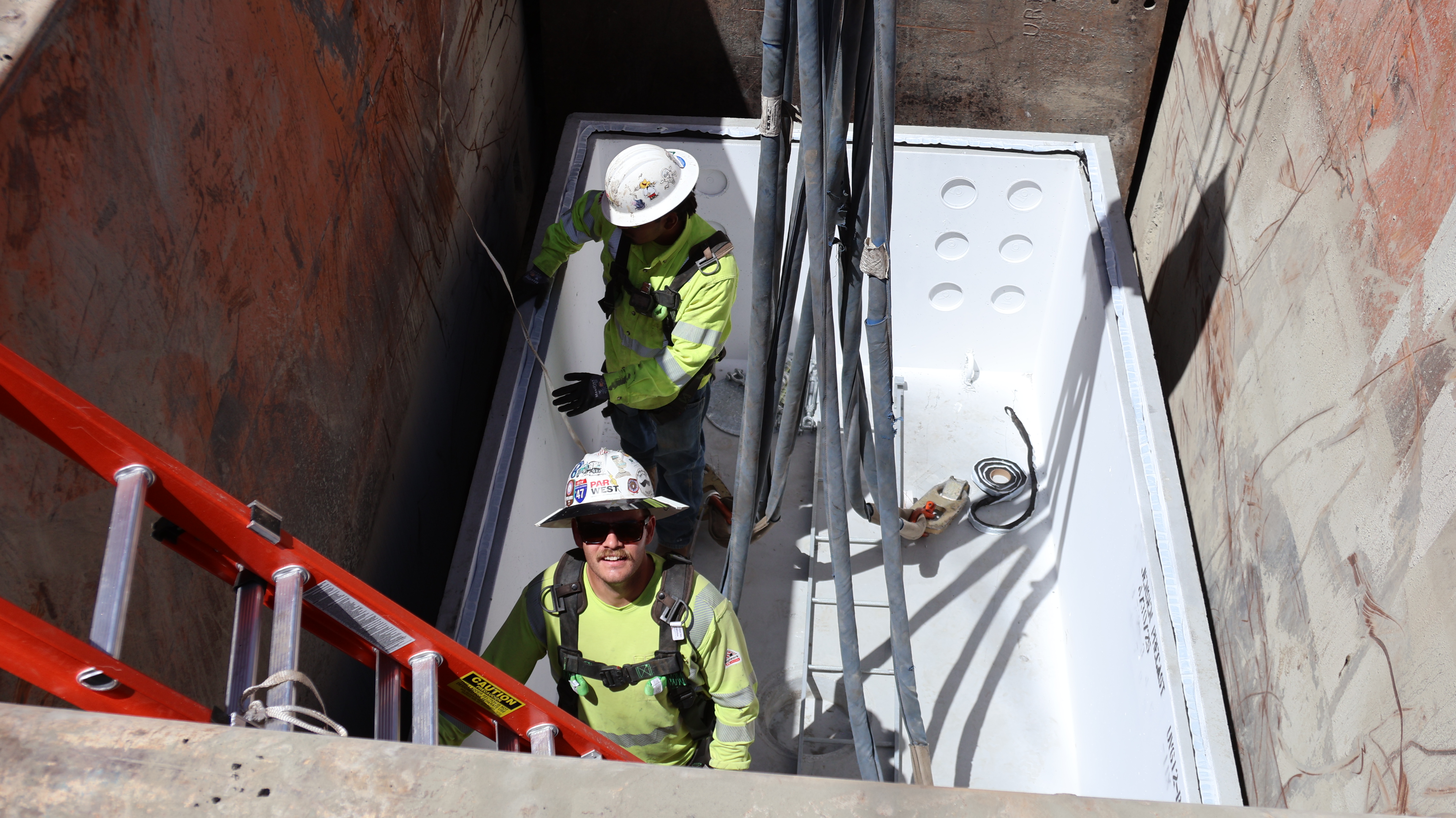 The vaults will house power lines and other electrical equipment and act as an access point for crews when needed.  