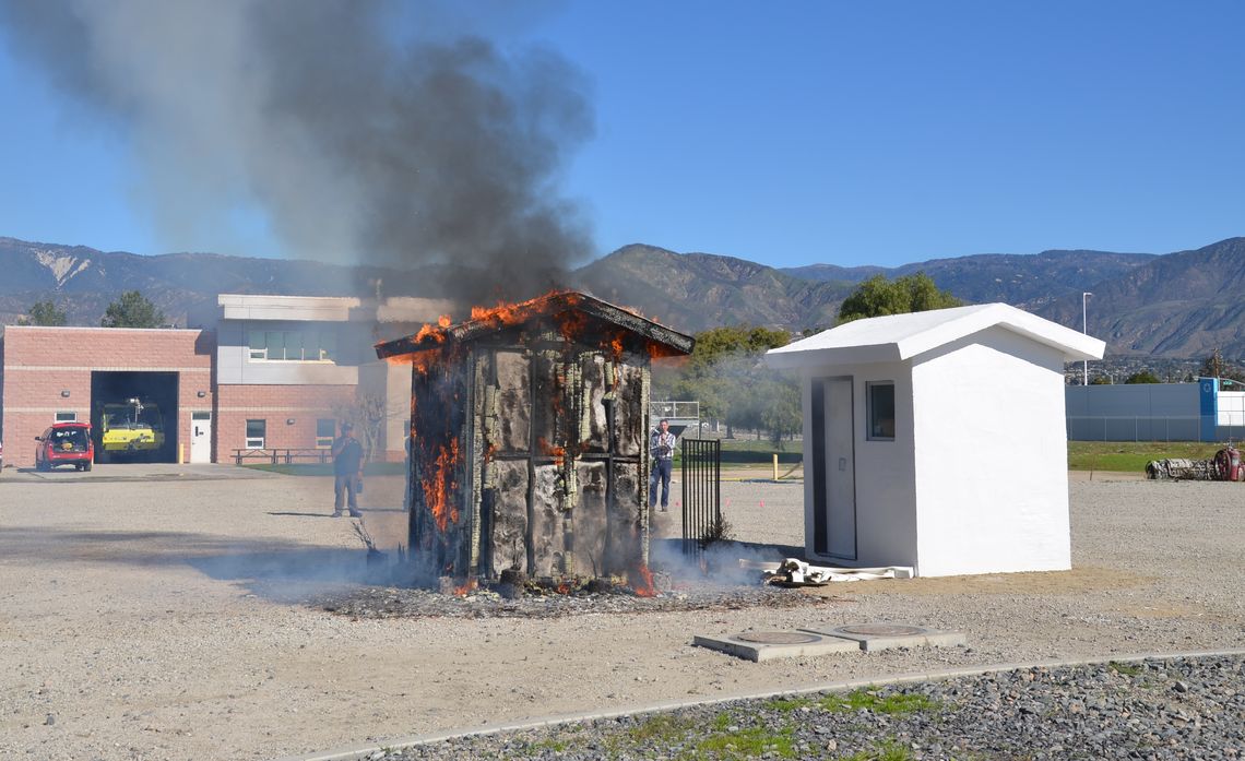 A live burn demonstration showed how simple design choices can dramatically improve a home’s ability to withstand wildfire. 