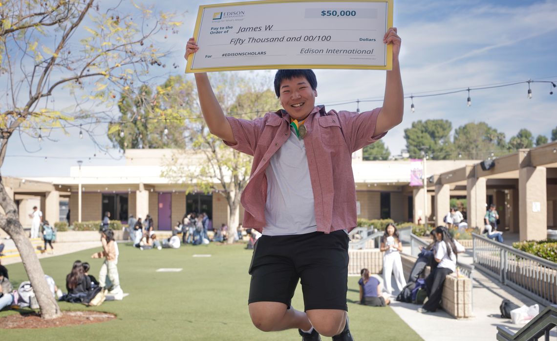 Edison Scholar James plans to pursue a degree in mechanical engineering. 