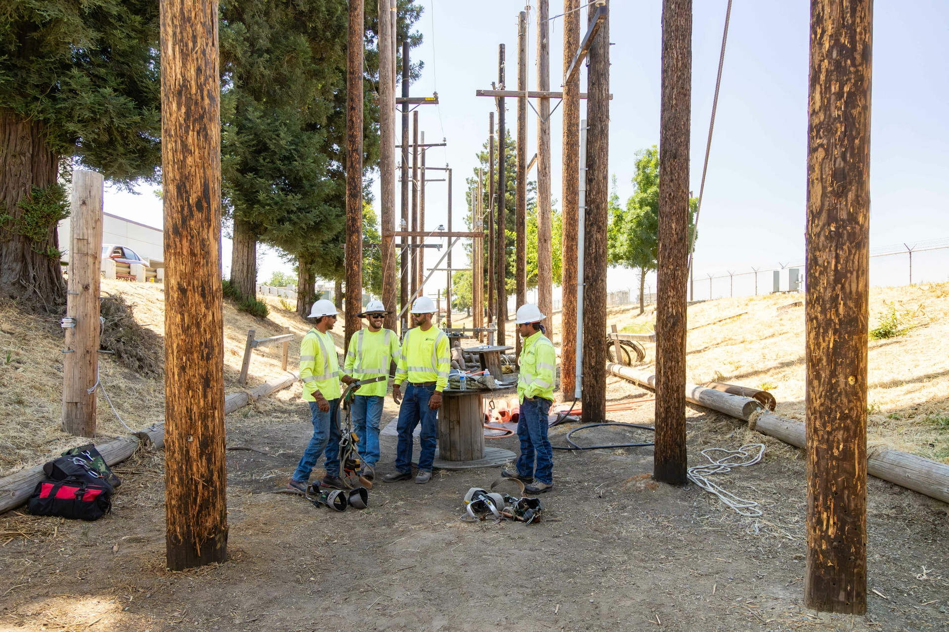 The two teams from Tulare got together to practice before competing in the SCE Lineman's Rodeo in Chino. 